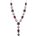 Pink Crystal Heart Blossom Necklace