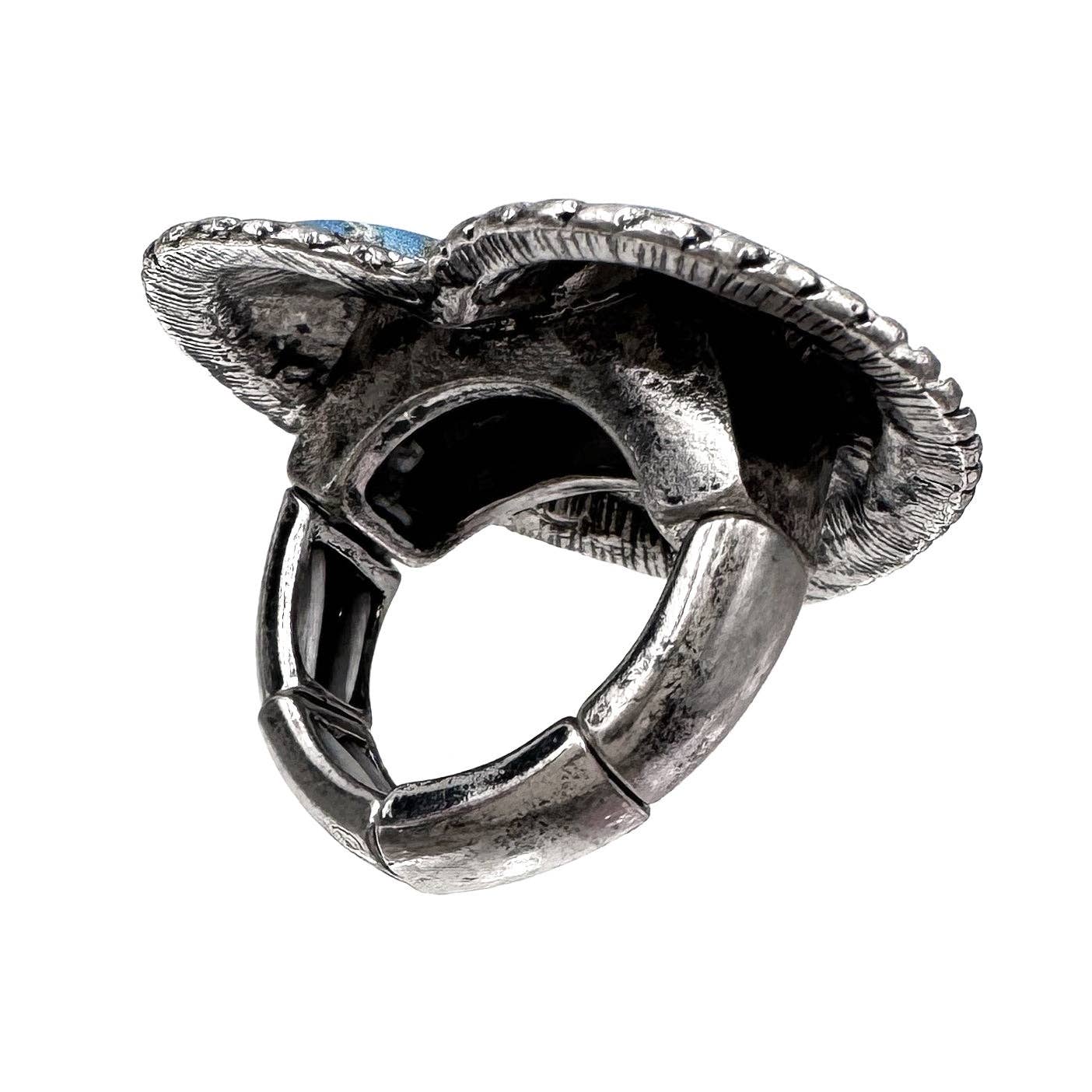 Polished Color Stone Heart Ring