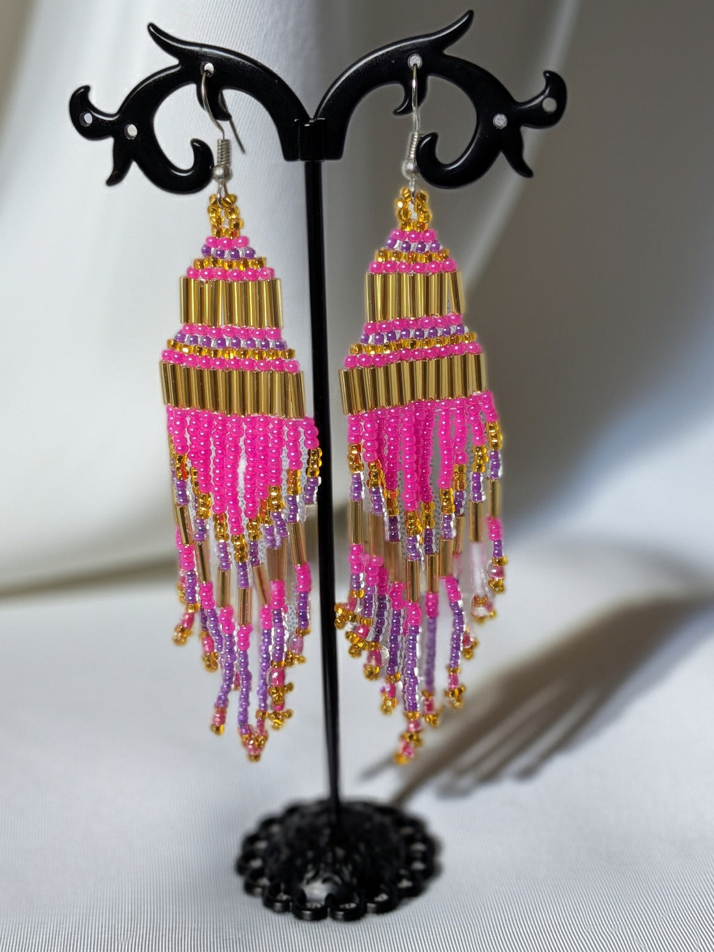 Colorful Beaded Chandelier Dangle Earrings