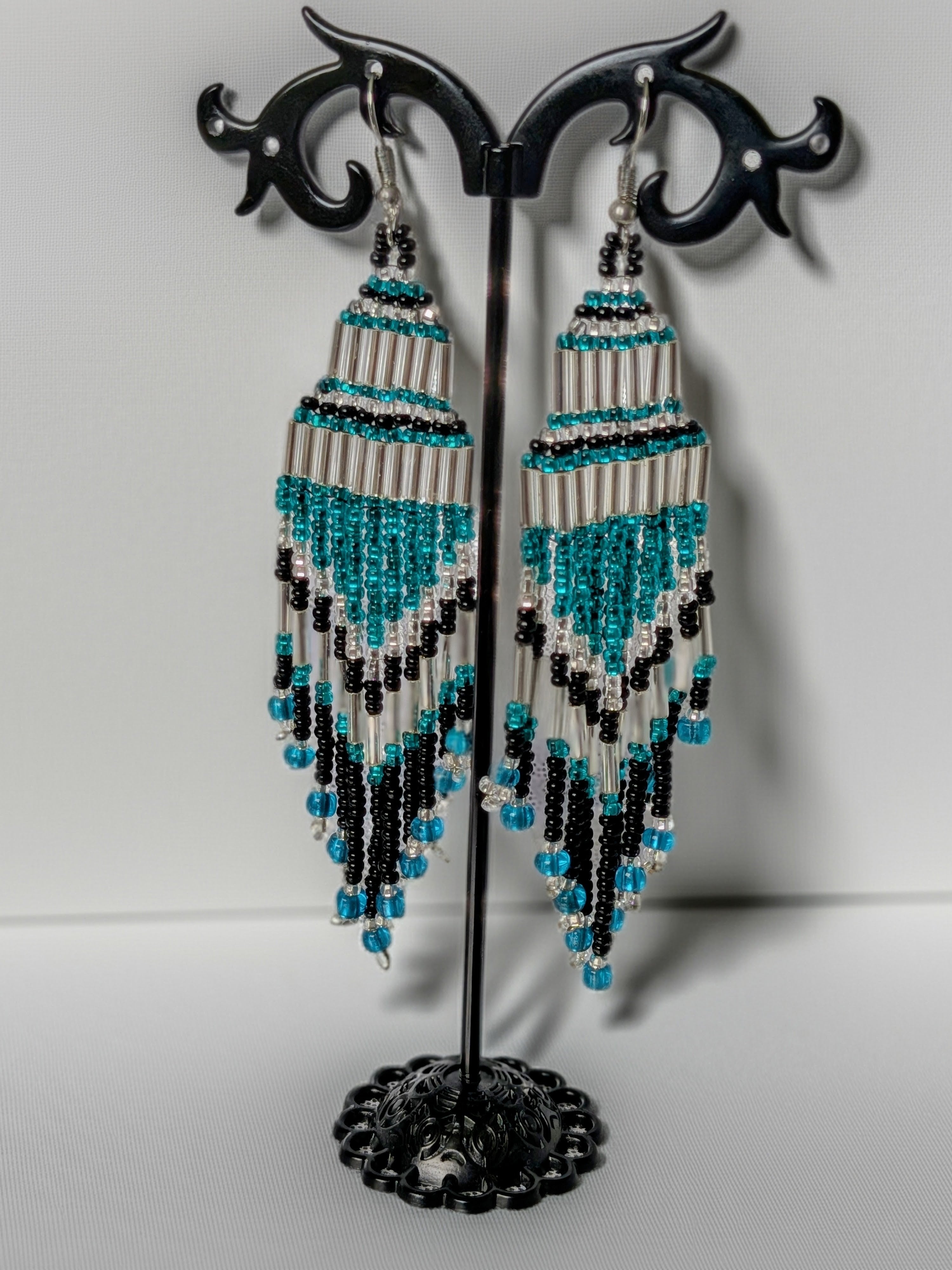 Colorful Beaded Chandelier Dangle Earrings