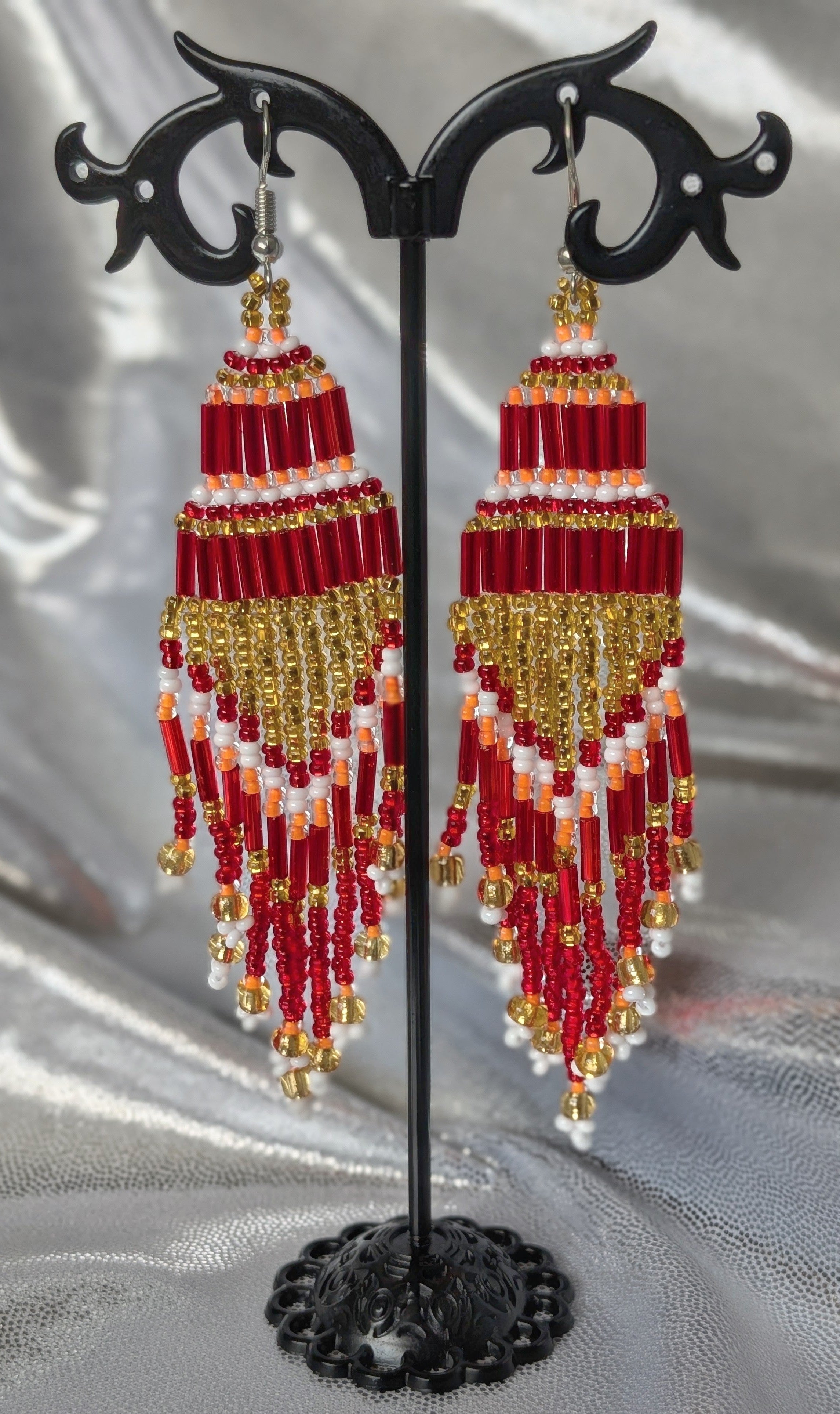 Colorful Beaded Chandelier Dangle Earrings
