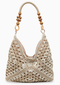 Crochet Patterned Handbag — White