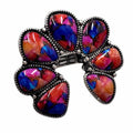 Polished Color Stone Squash Blossom Ring