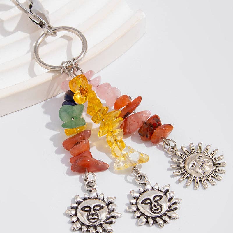 Celestial Sun Charm Keychain