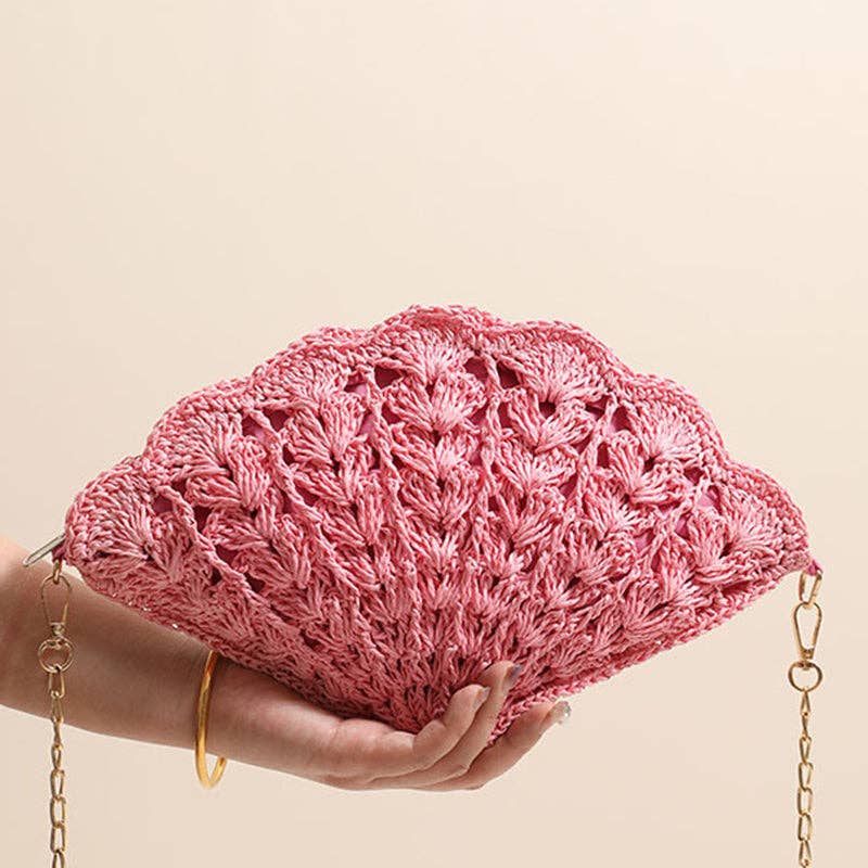 Chic Shell-Shaped Woven Handbag