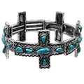 Cross Turquoise Stone Stretch Bracelet