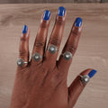 Boho Gemstone Rings in Pot Metal
