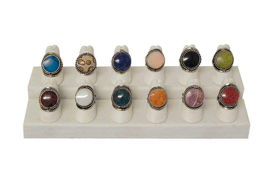 Round Stone Adjustable Metal Ring