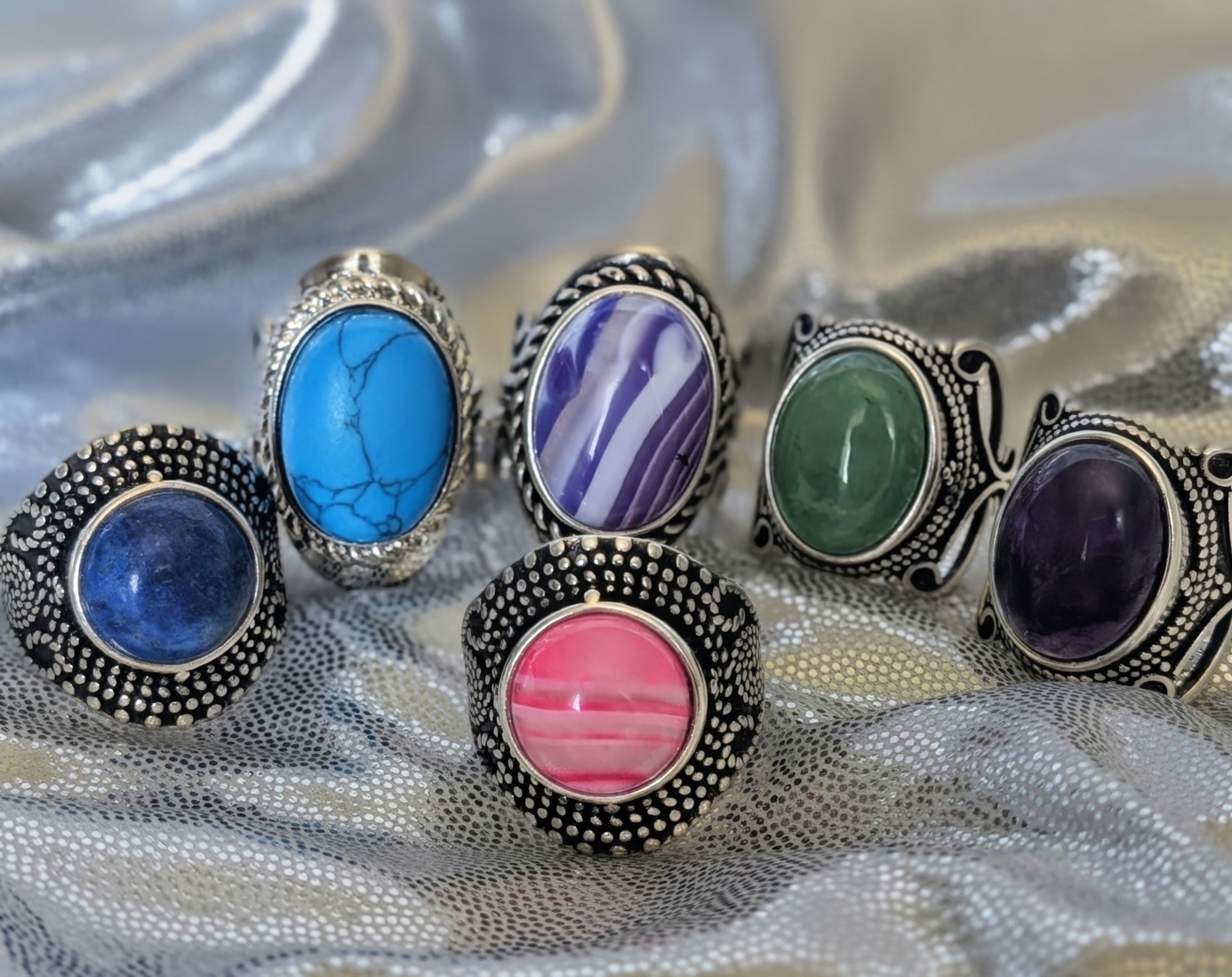Assorted Gemstone Rings- Metal