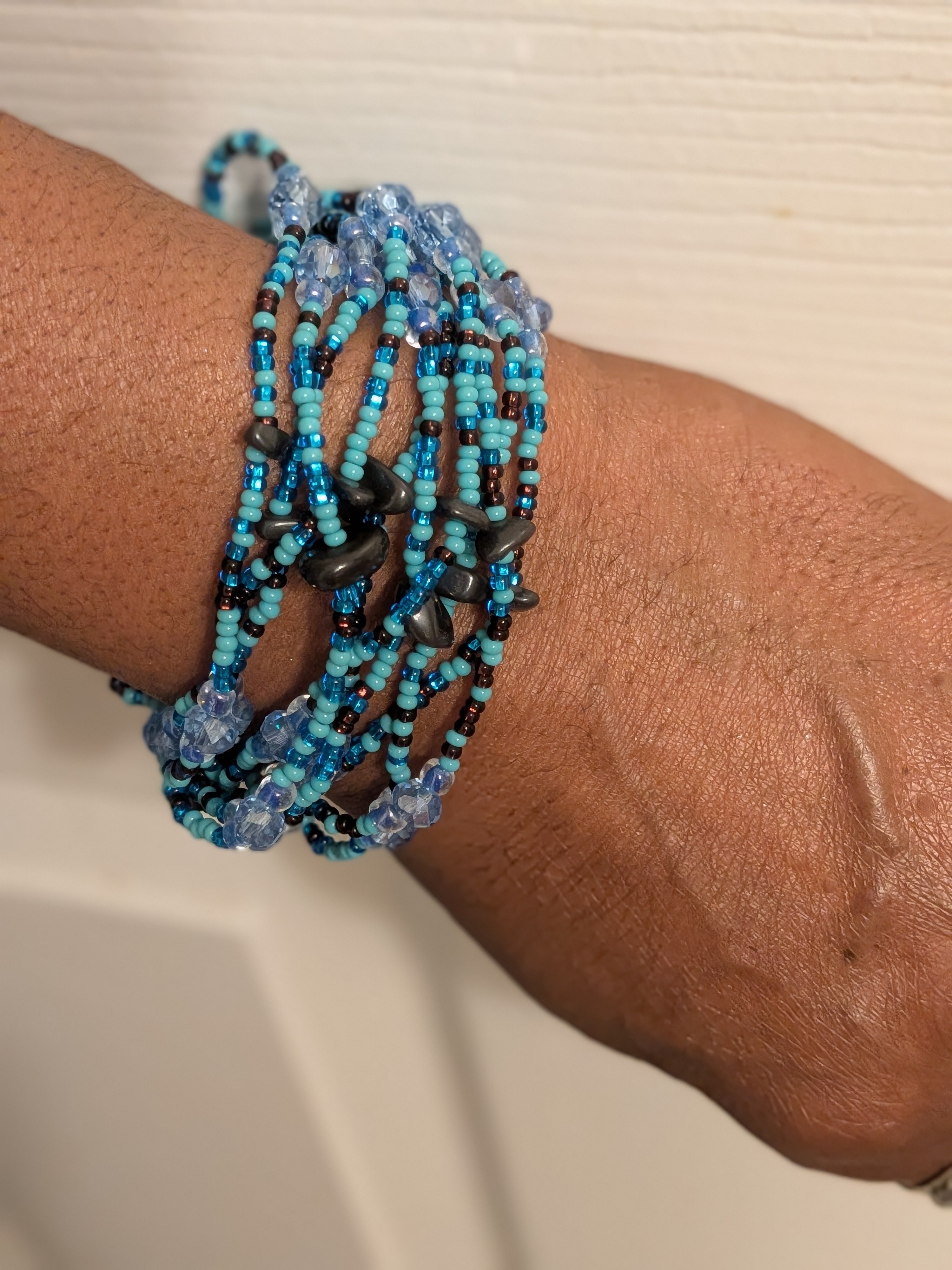 Guatemalan Crystal Seed Bead Multi Strand Bracelet