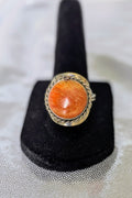 Round Stone Adjustable Metal Ring