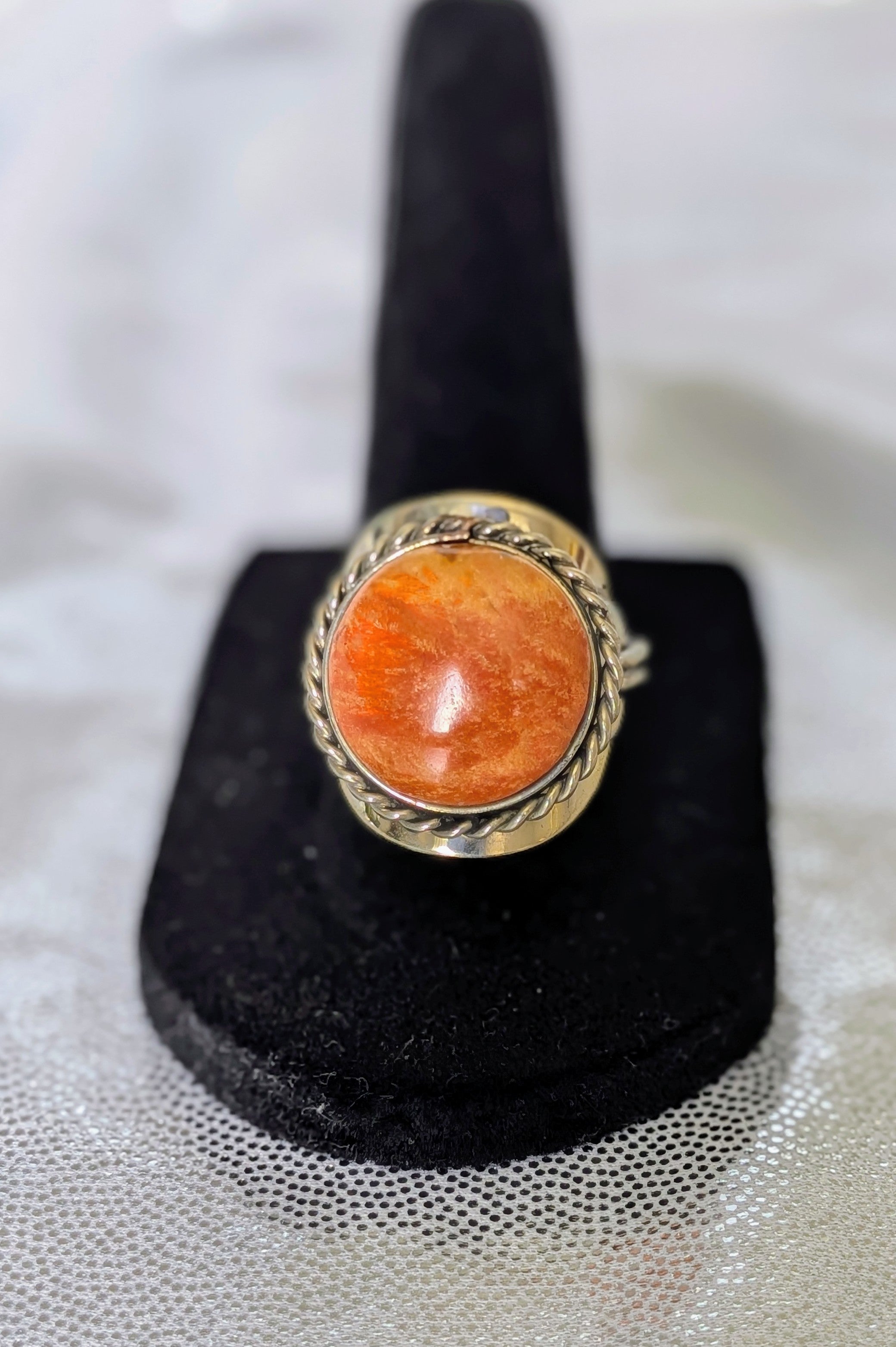 Round Stone Adjustable Metal Ring
