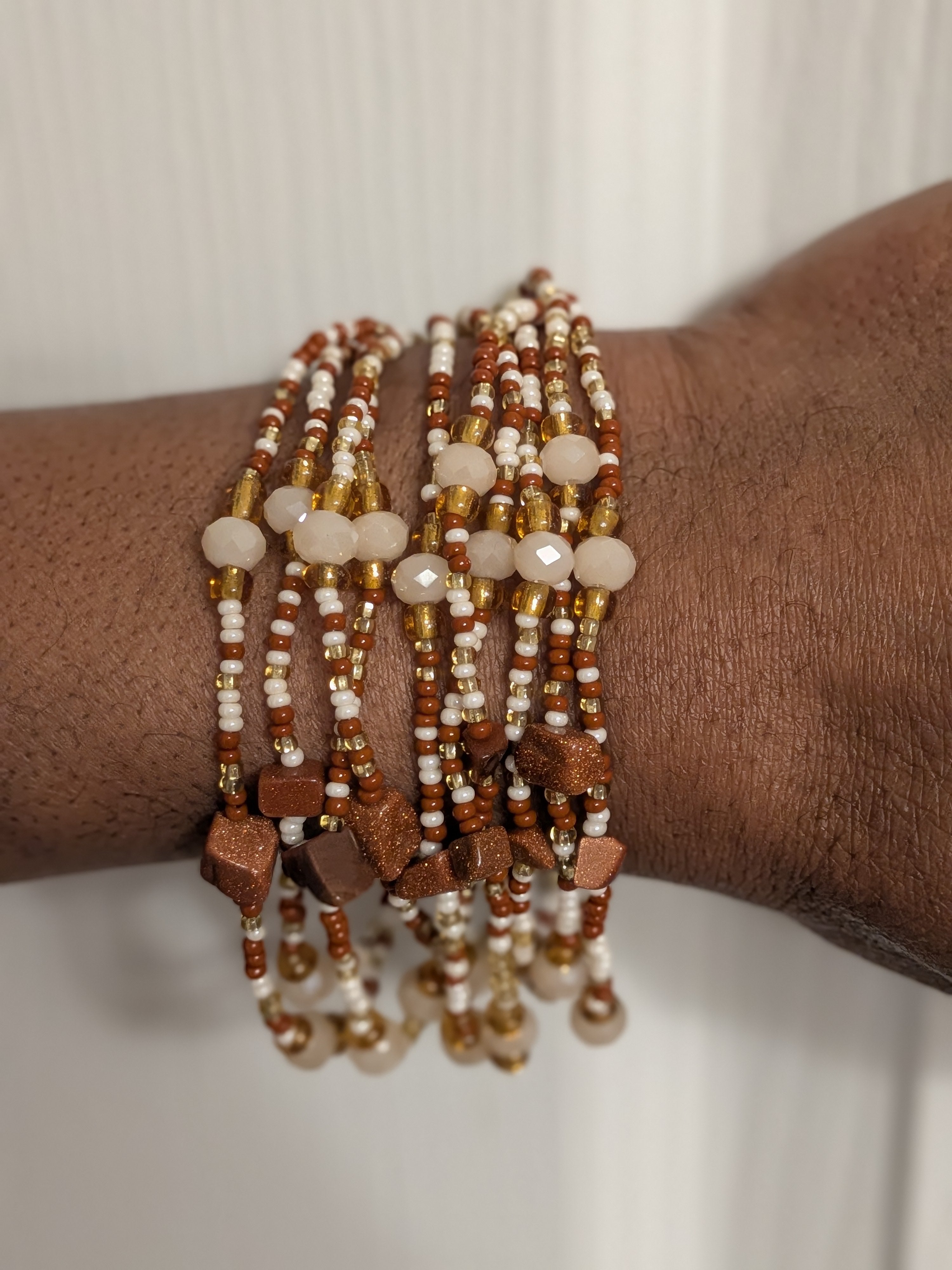 Guatemalan Crystal Seed Bead Multi Strand Bracelet