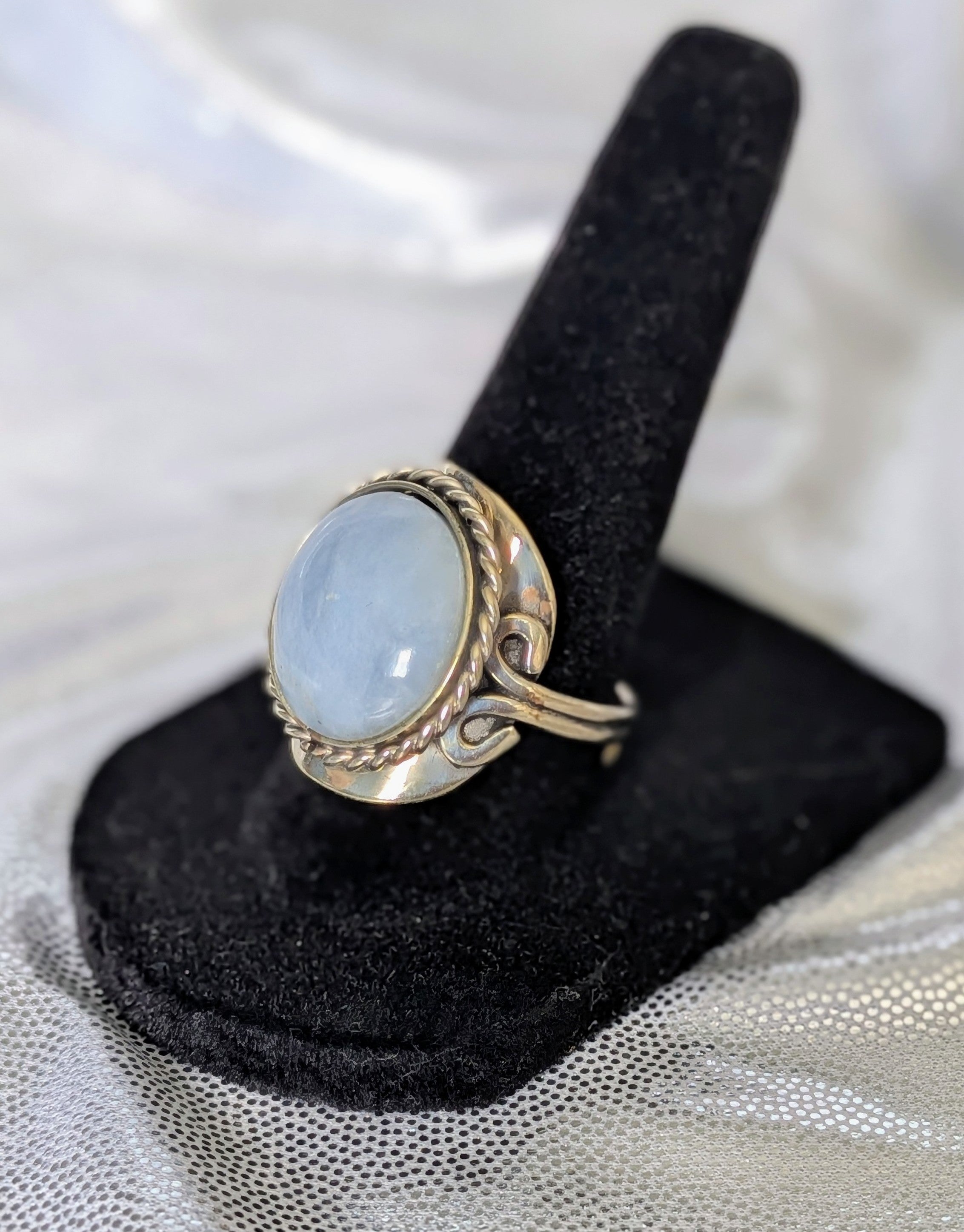 Round Stone Adjustable Metal Ring