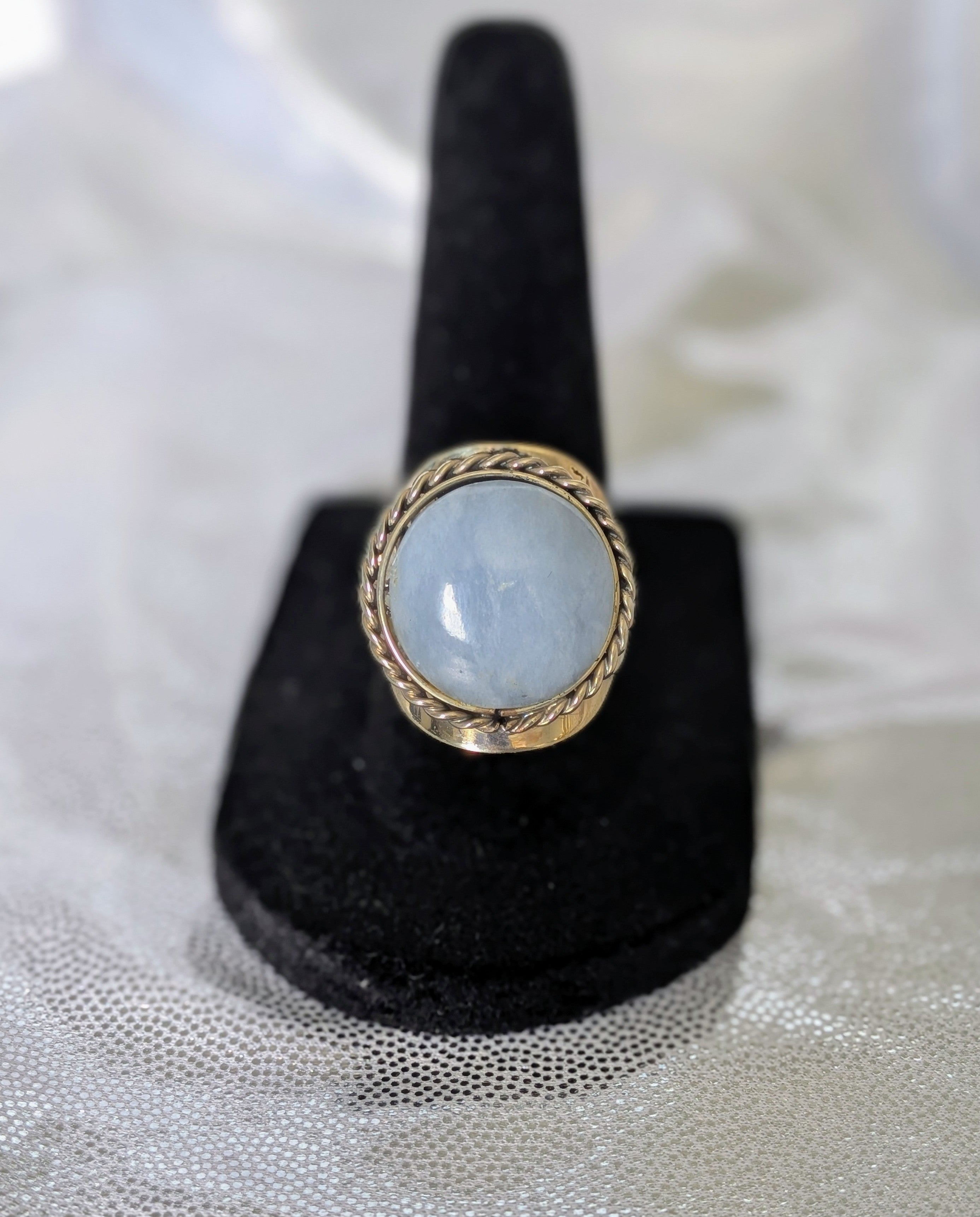 Round Stone Adjustable Metal Ring