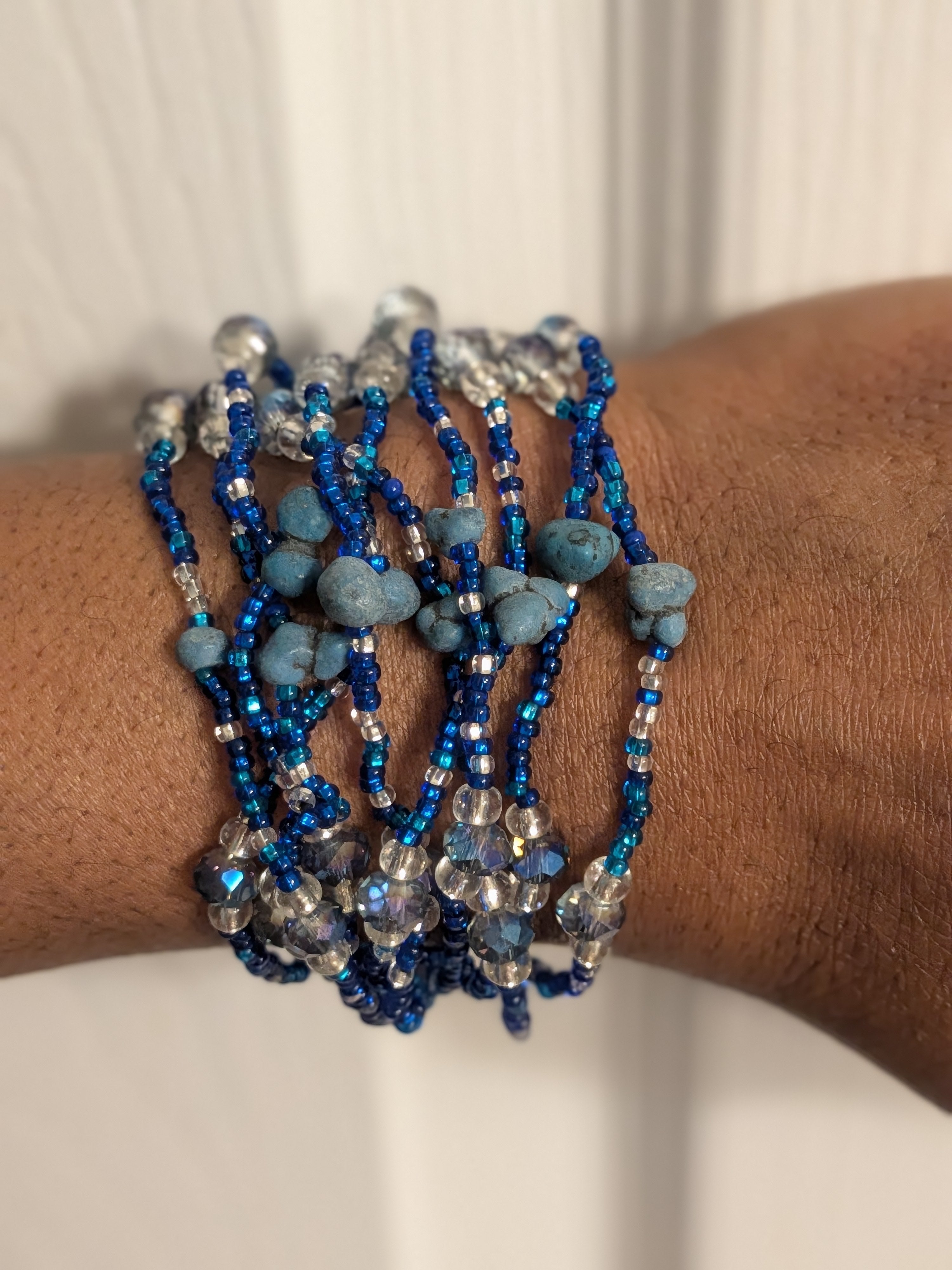 Guatemalan Crystal Seed Bead Multi Strand Bracelet
